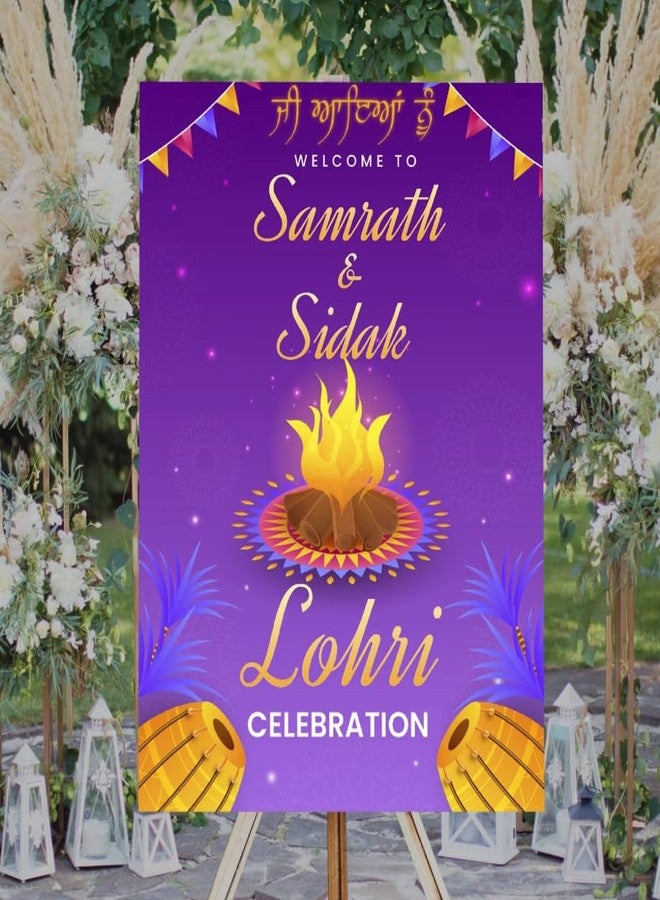 Theme My Party Lohri Party Welcome Board | Lohri Party Decorations for Punjabi Theme | Lohri Party Welcome Sign For Lohri Decoration - Image 4